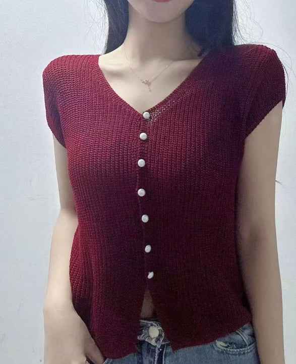 Women's Sleeveless V-Neck Ice Silk Top — Lightweight Elegant Pullover