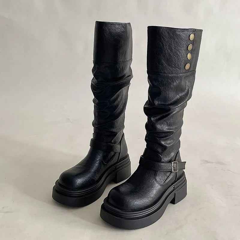 Chunky-Sole Over-the-Knee Boots