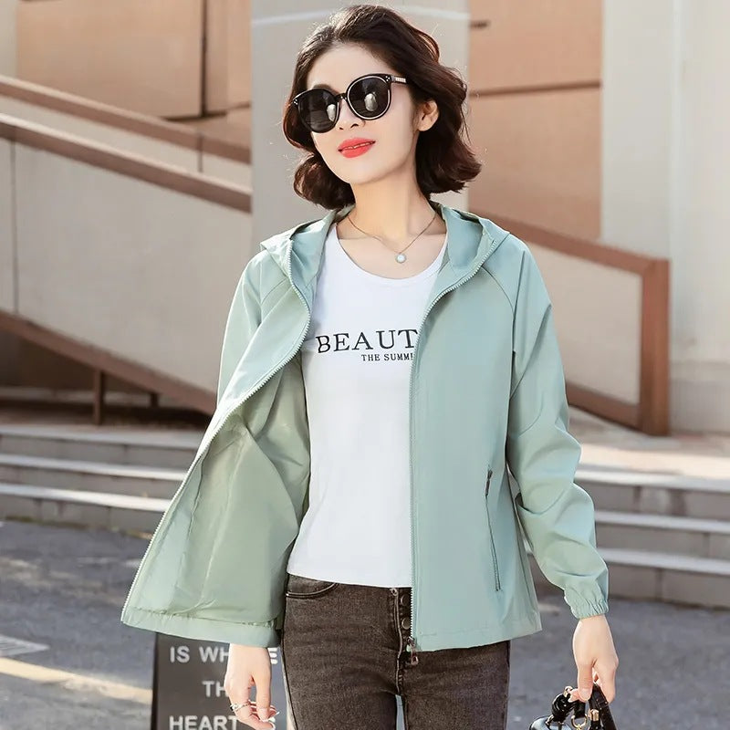Loose Hooded Short Jacket — Korean Casual Style