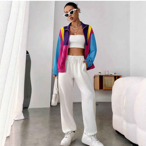 Color-Block Zip-Up Jacket