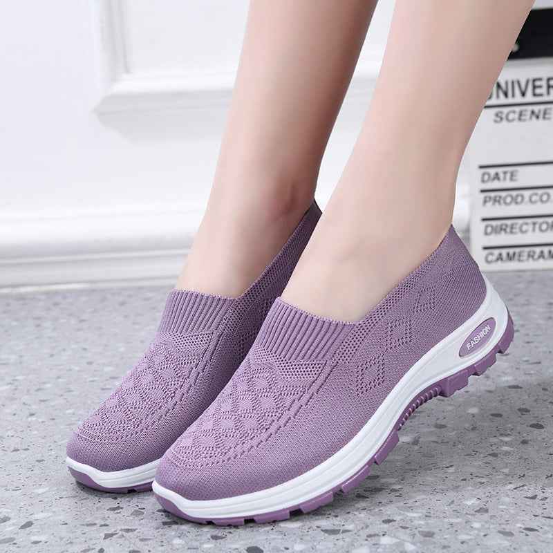 Flyknit Walking Shoes — Soft Sole, Non-Slip, Breathable