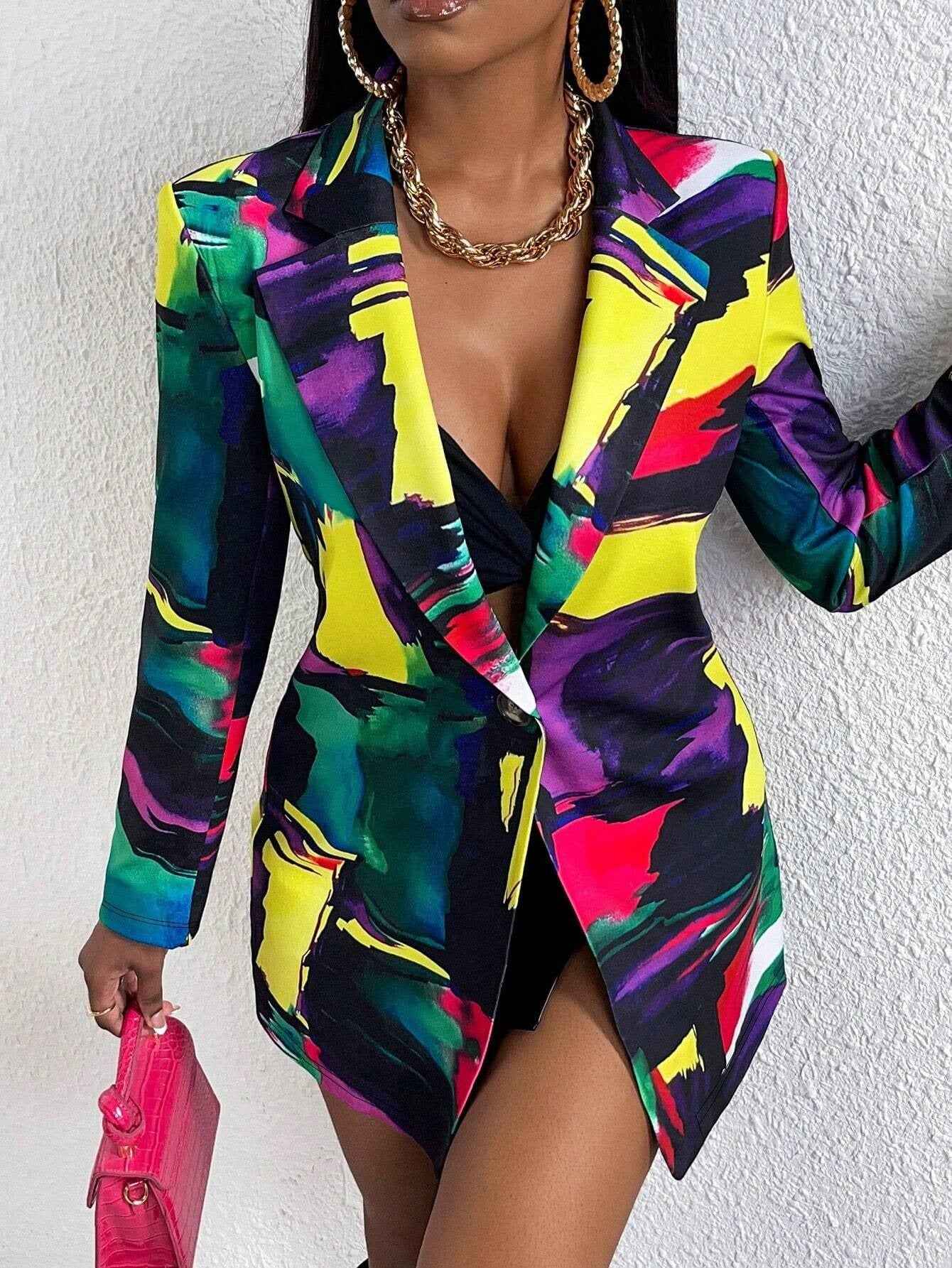 Fashionable Loose-fit Blazer With Long Sleeves And A Lapel Collar