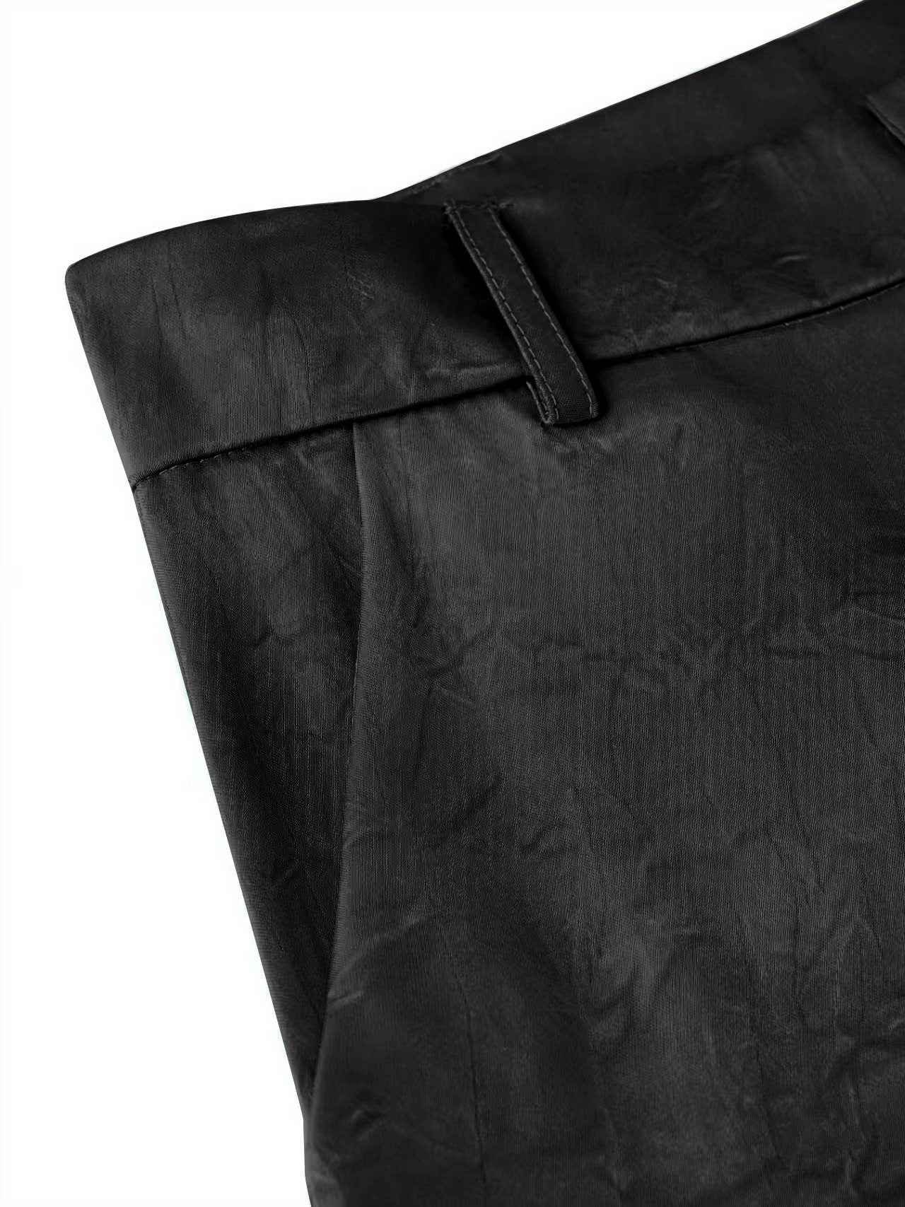 Women's Silky Wide-Leg Trousers — High-Waist Satin Finish
