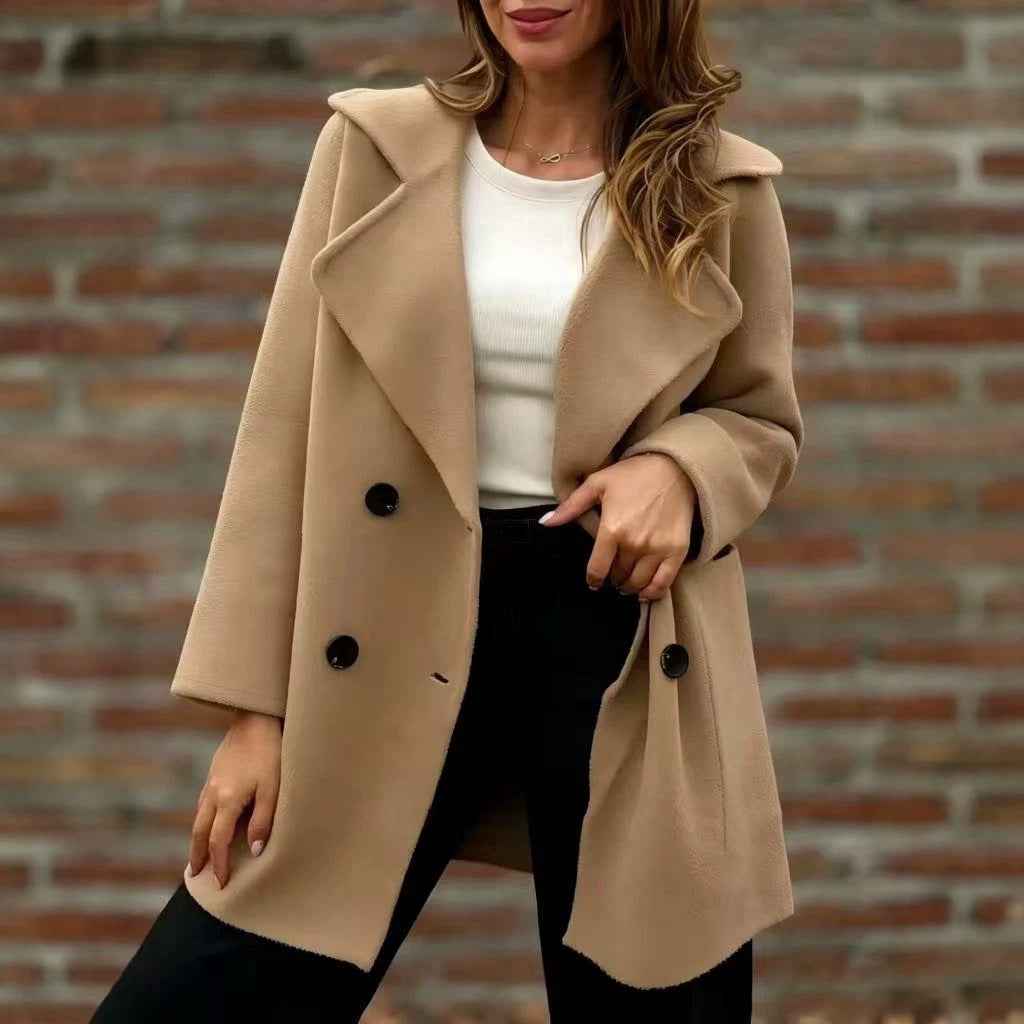 Loose-fitting Double-breasted Wool Coat