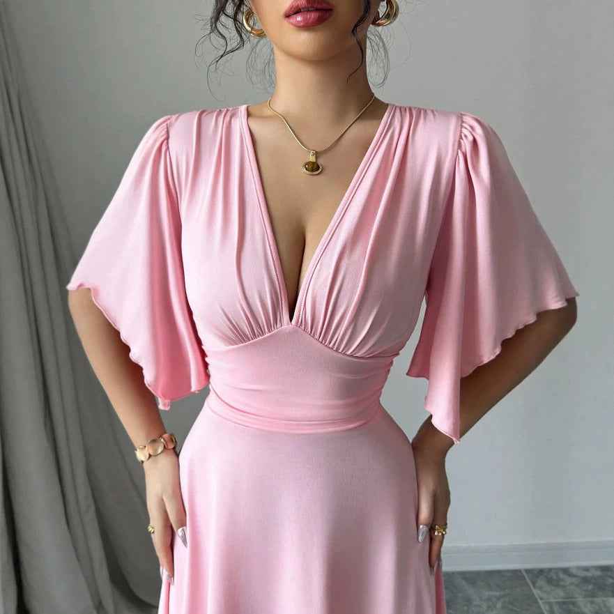 Womens Summer Casual Waist-Cinching Dress