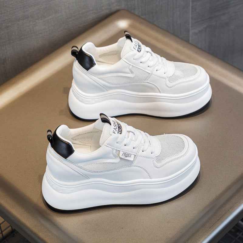 Platform Wedge Sneakers – Hidden Heel Lace-Up