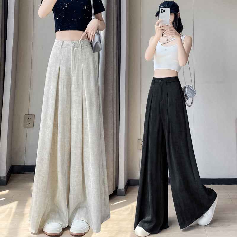 High-Waisted Tie-Dye Wide-Leg Pants – Ice Silk Satin