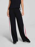 Women's Color-Block Straight-Leg Trousers – Elastic Waist