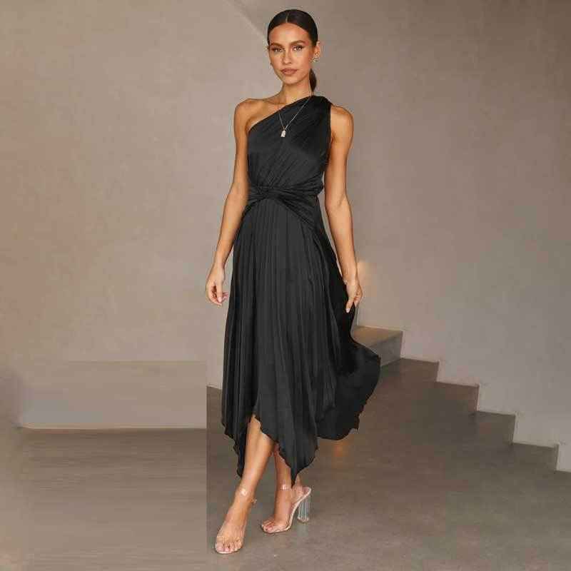 Women's Asymmetric Hem Sleeveless Maxi Dress