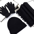 Wool Tassel 3-Piece Winter Gift Set — Hat, Scarf & Gloves