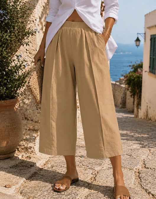 Solid-color Fashionable Loose-fitting Casual Wide-leg Pants