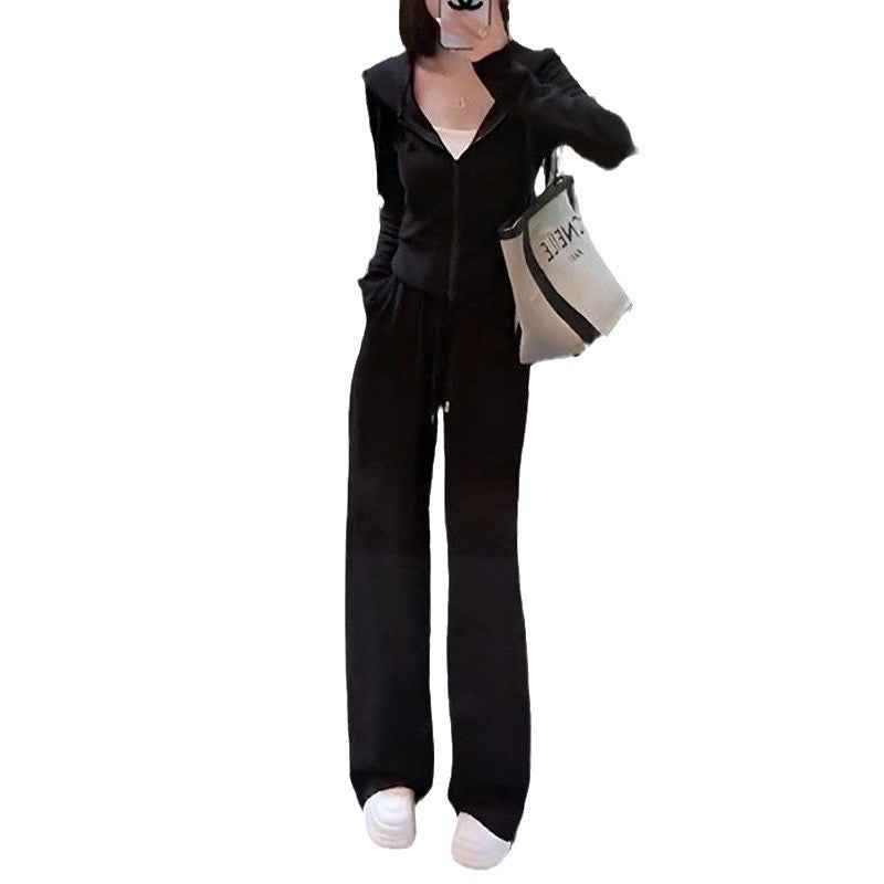 Fashionable Casual Two-piece Wide-leg Pants Set