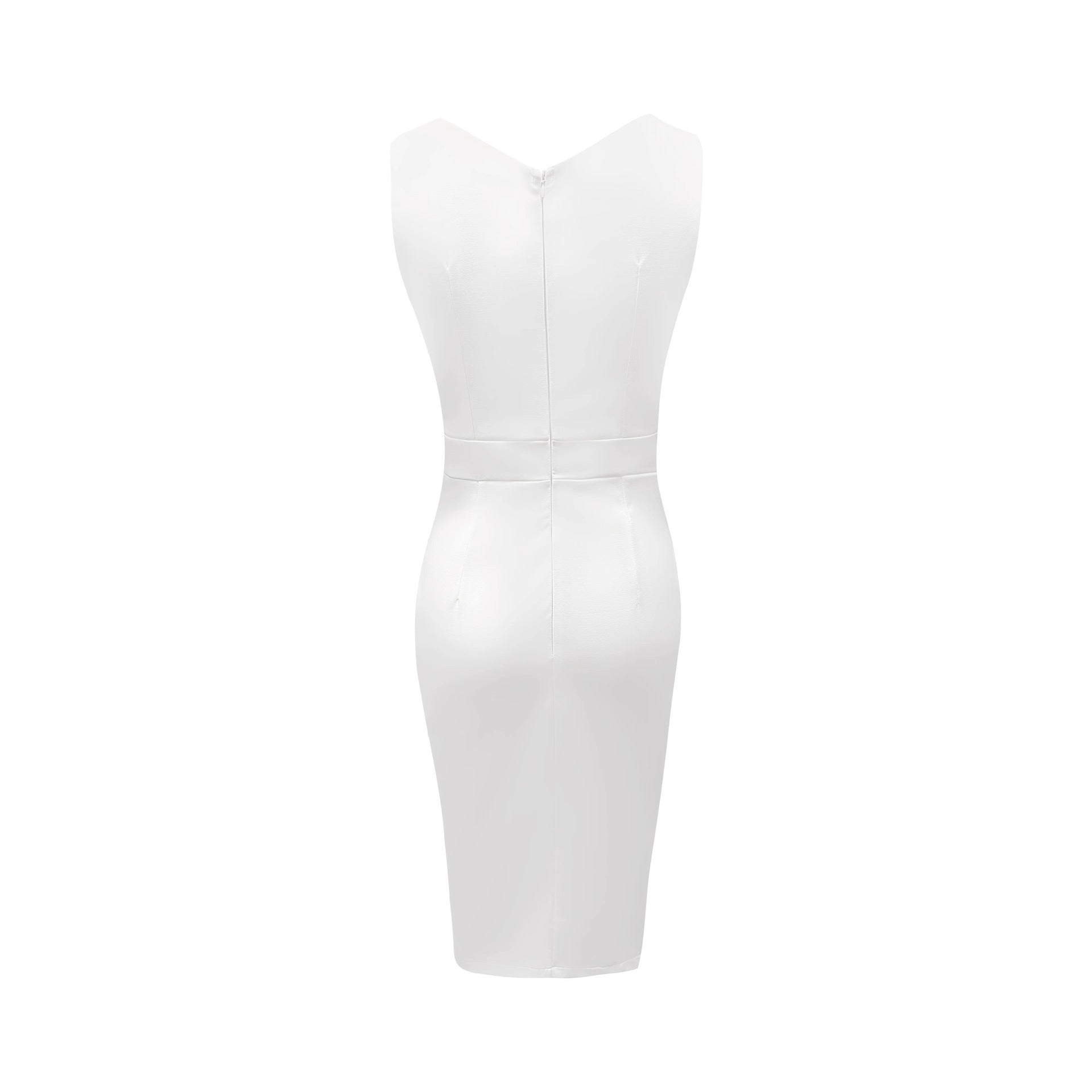 Sleeveless Side-Slit Knit Bodycon Midi Dress