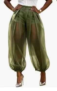 Summer New Semi Transparent Mesh Solid Color Bloomers
