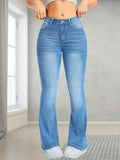 High-Waisted Stretch Flare Jeans