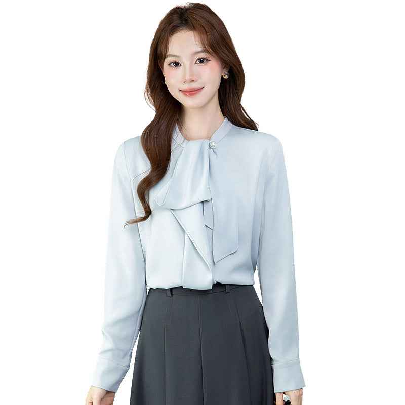 Versatile Bow-Tie Long-Sleeve Shirt
