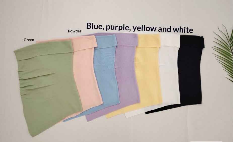 Stretchy Strapless Tube Top — Core-Spun, One Size, 7 Colours