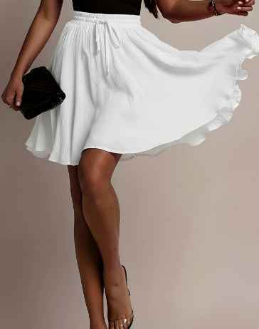 Solid-color High-waisted Skirt European And American Style