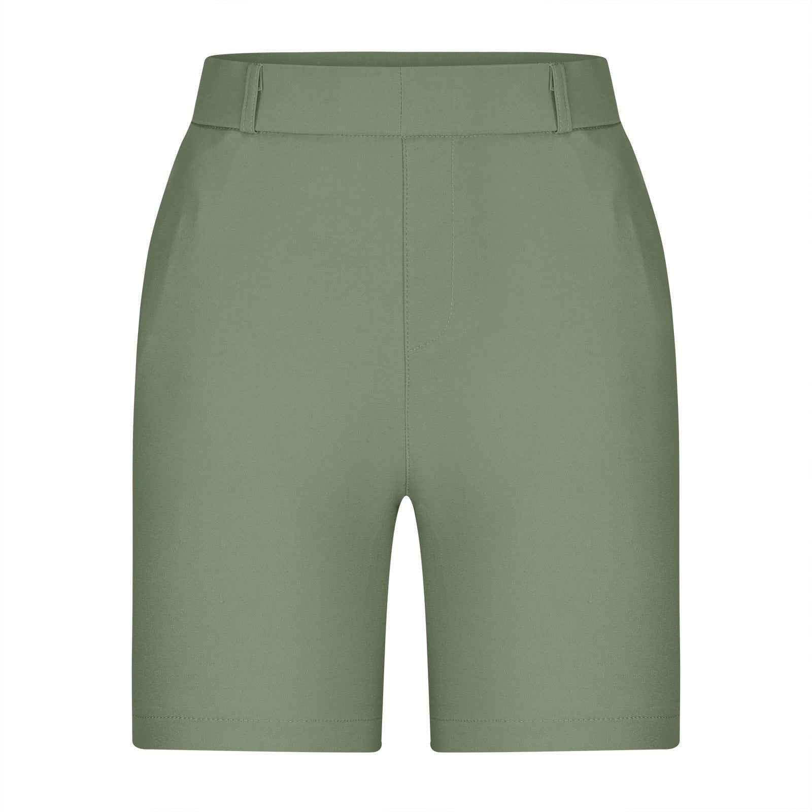 High-Stretch Straight-Leg Shorts with Pockets