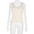 Slim-Fit Sleeveless Camisole Top – Apricot & Black