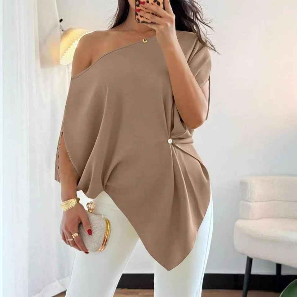 Niche Relaxed-fit Figure-flattering Batwing-sleeve Top