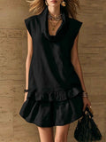 Sleeveless Ruffle-Trim Top & Mini Skirt Set — Casual Two-Piece