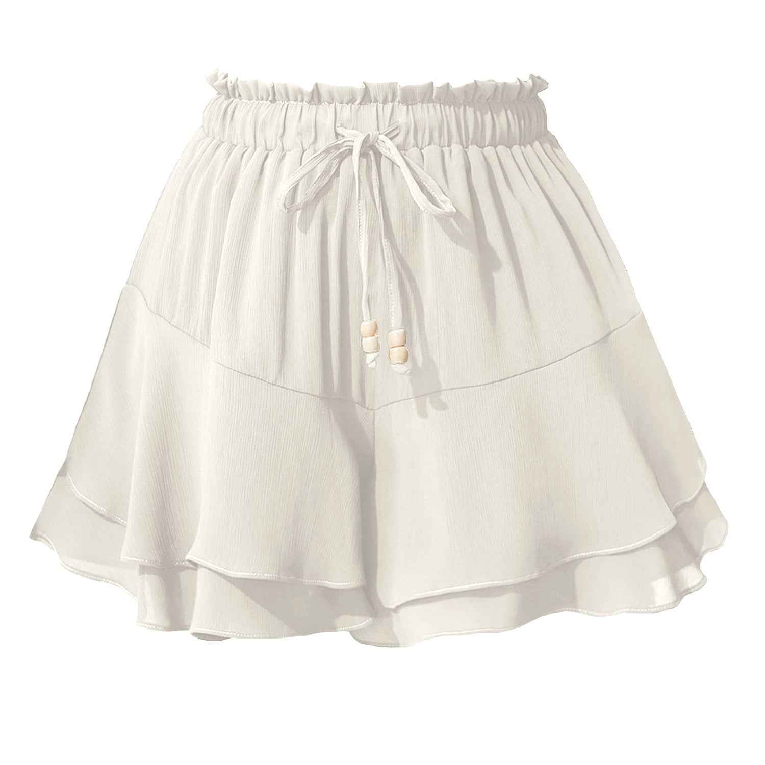 Ruffled Wrap Skort with Drawstring Waist