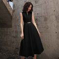 Women's Sleeveless High-Waist Bow Midi Dress