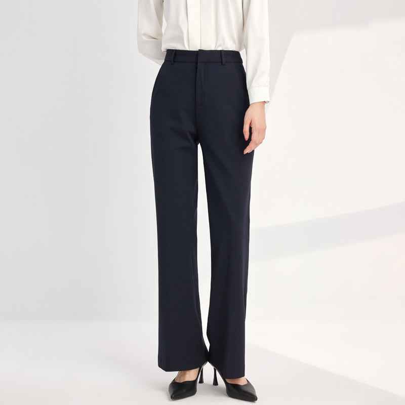 Wide-leg Straight-cut Draped Palazzo Pants With A Slight Flare At The Hem