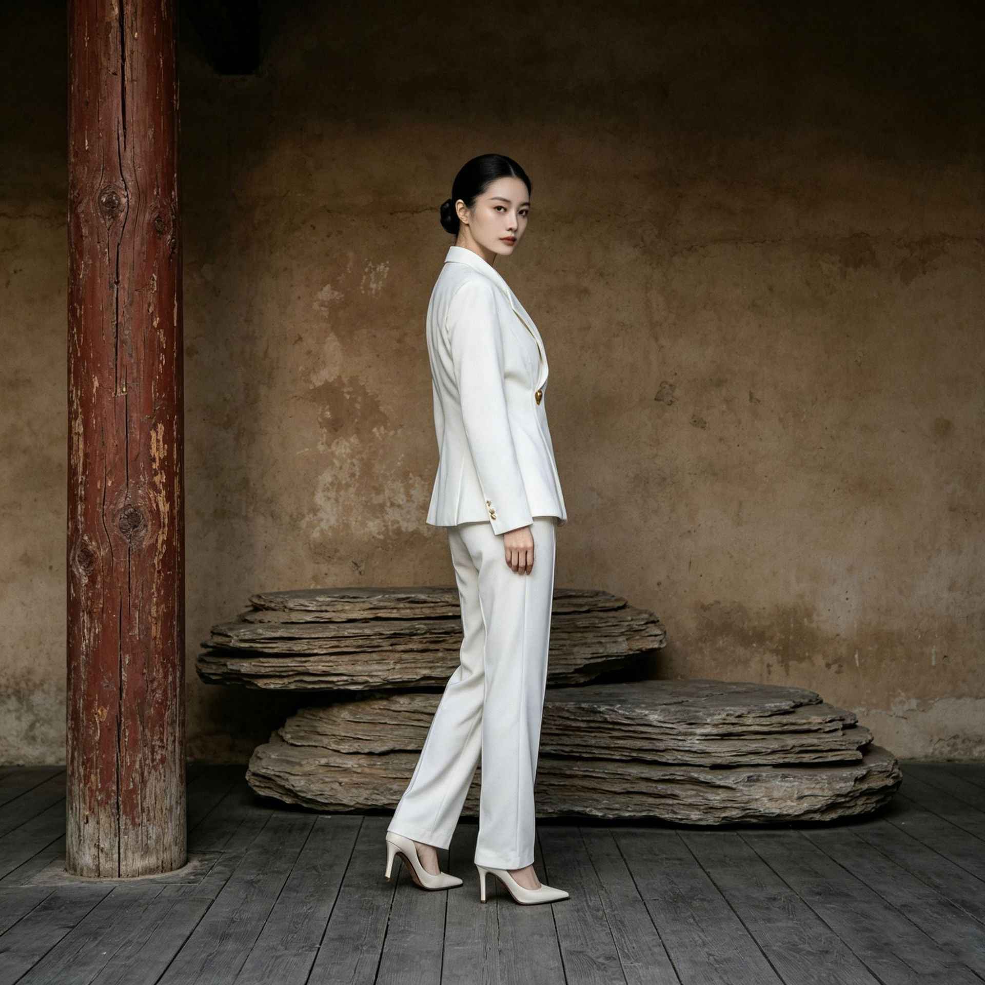 Korean-style Chic Blazer And Trousers Two-piece Set For Women