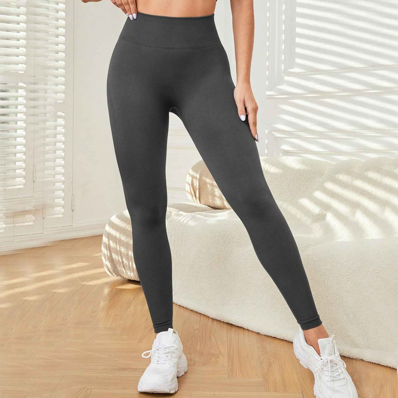 Fleece-Lined Slim Cropped Trousers – High-Waist, Butt-Lifting
