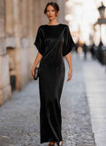 Women's French-Style Spliced Slim Maxi Dress — 4 Colours, S–2XL