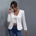 Cropped Casual Blazer — Retro Korean-Style Jacket