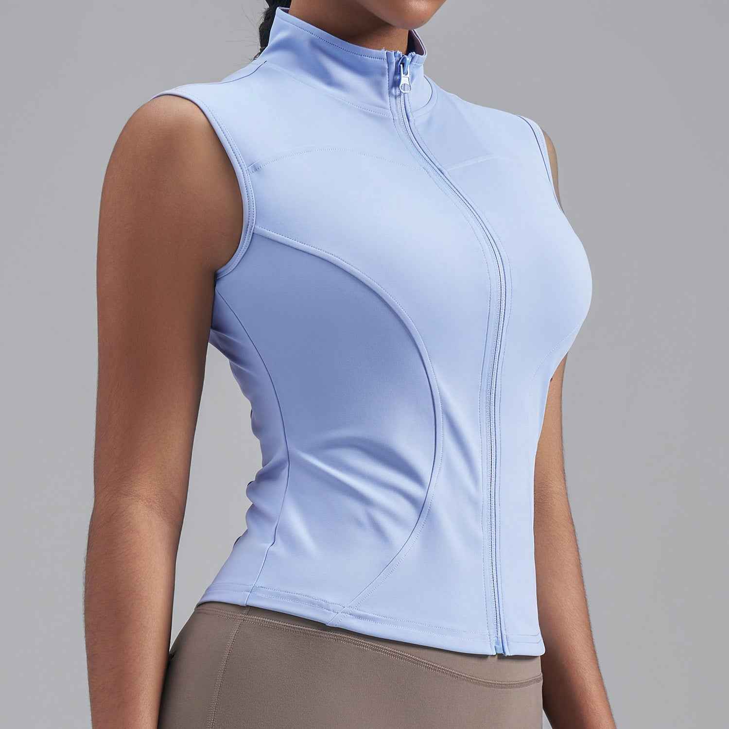 Women's Stand-Collar Sleeveless Sport Jacket