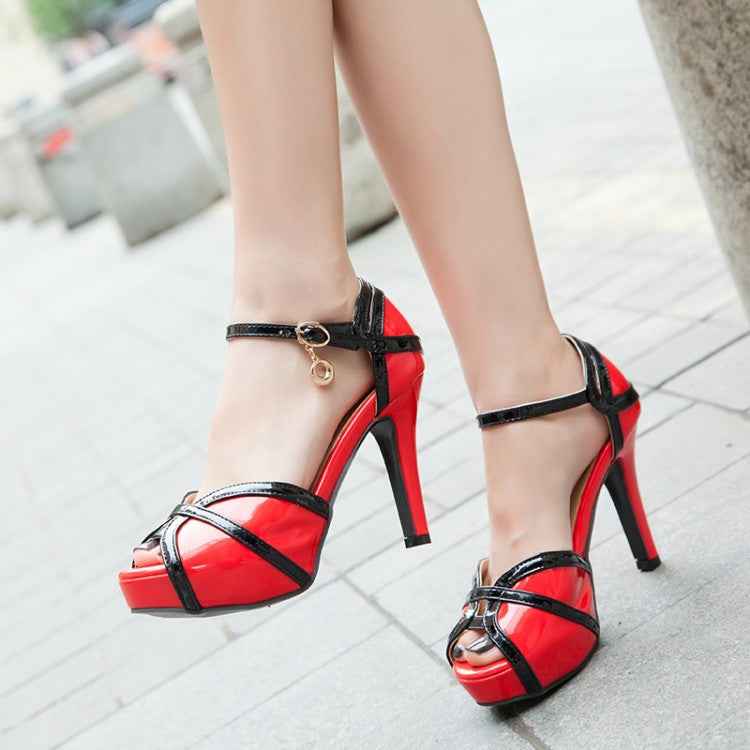 Summer Stiletto-heel Peep-toe Sandals With A Platform