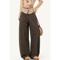High-Waist Vintage Wide-Leg Denim Jeans — Coffee Brown