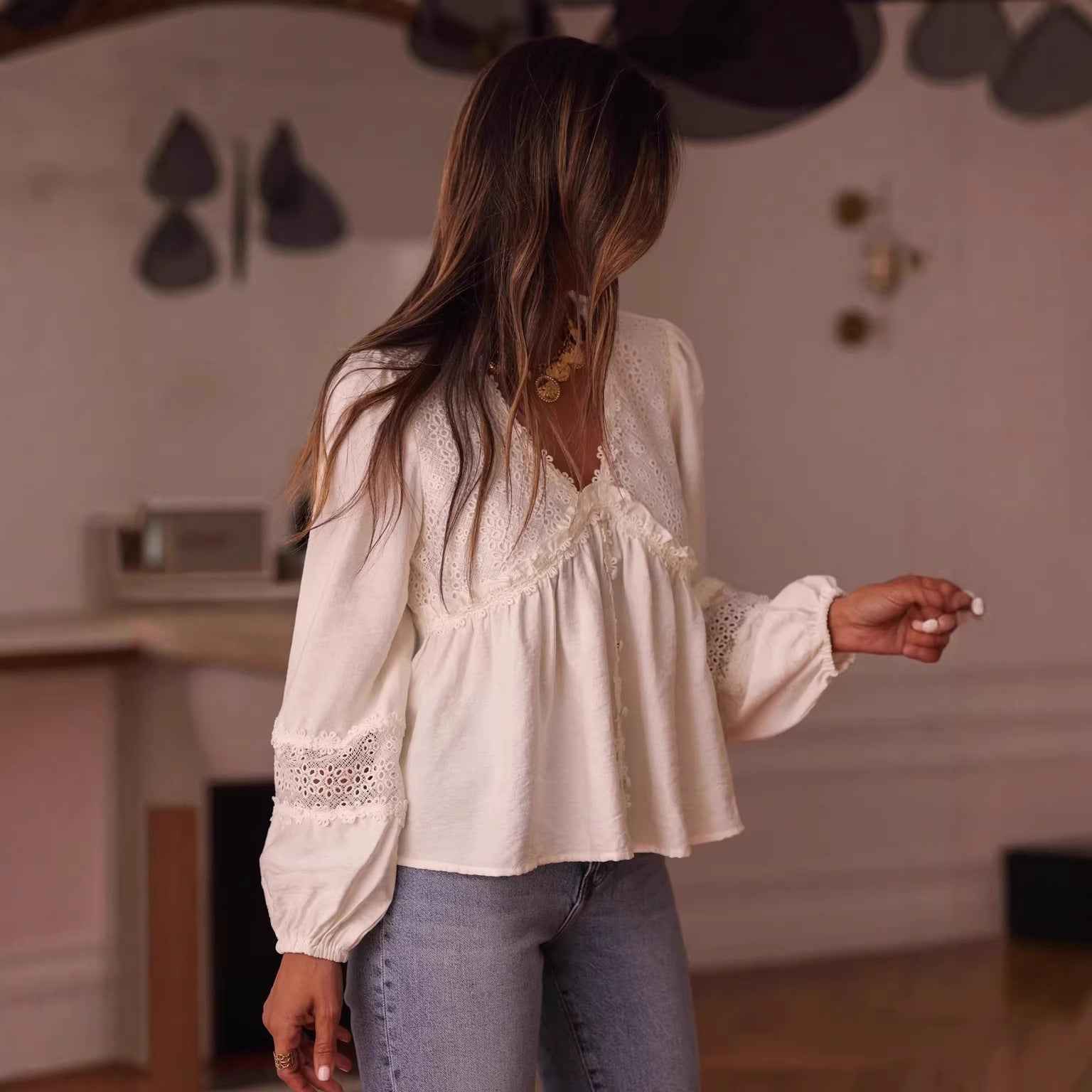 French-Style Embroidered Shirt — Elegant Commuter