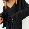 Cotton 3-Piece Loungewear Set — Vest, Coat & Trousers