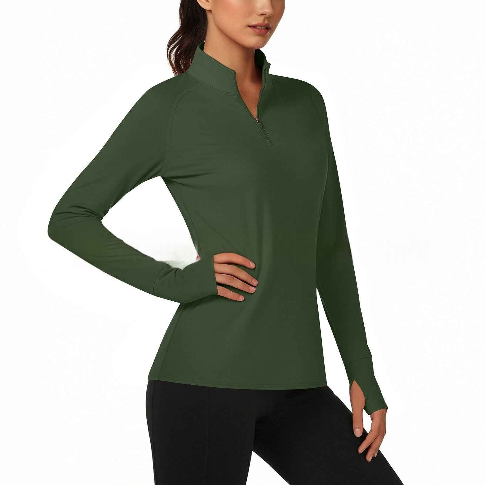 Womens Casual Solid-color Versatile Bottoming Shirt
