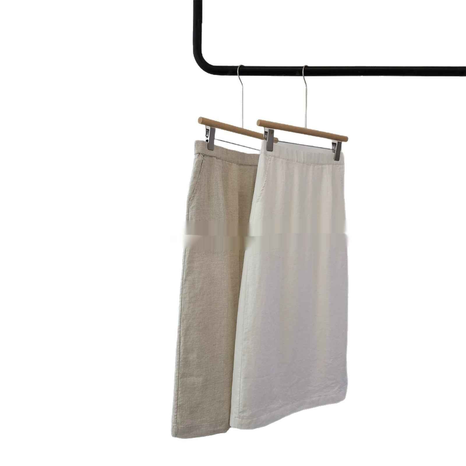 High-waisted Slimming Linen Straight Skirt For Women