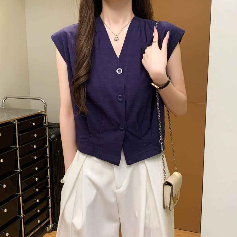 Women's V-Neck Sleeveless Vest Top