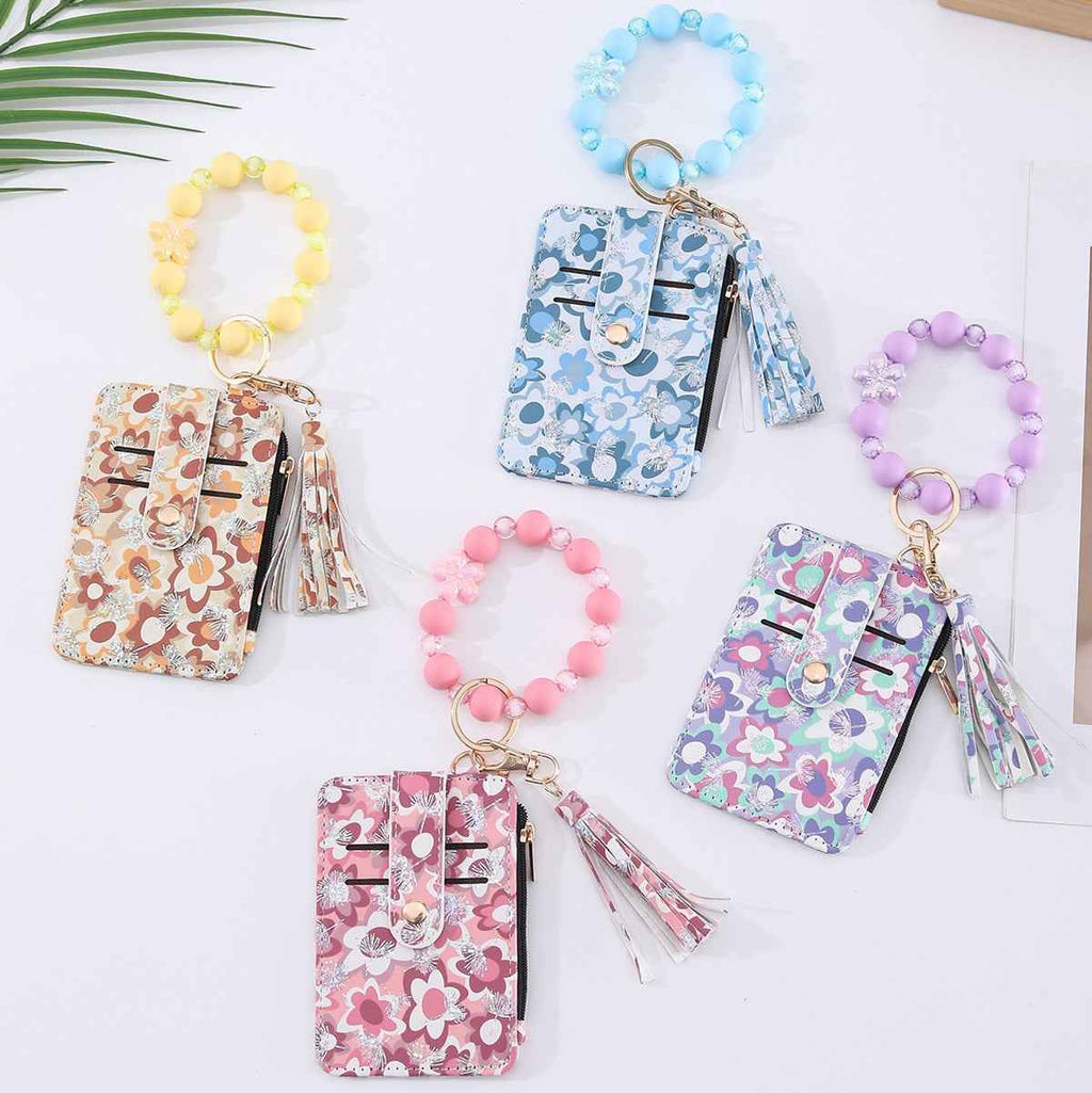 Multi-card Slot Zippered Coin Purse With A Tassel Charm
