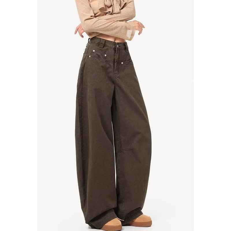 Coffee-Colored Cropped Jeans