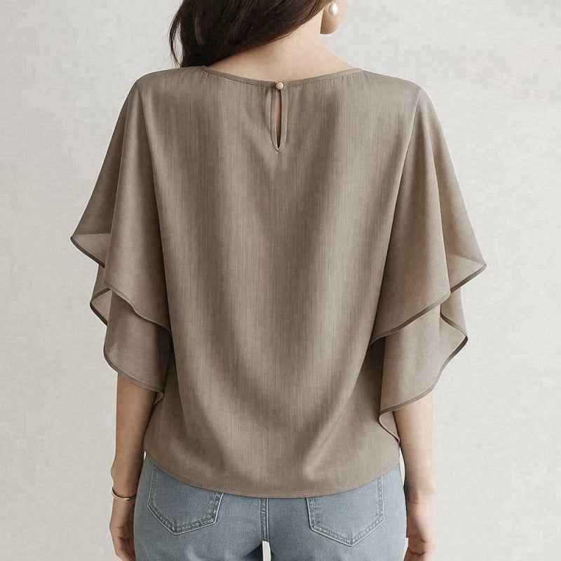 Flared Sleeve Casual Blouse – Relaxed Elegant Fit, 4 Colors