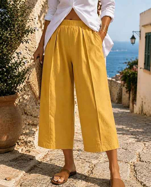 Solid-color Fashionable Loose-fitting Casual Wide-leg Pants