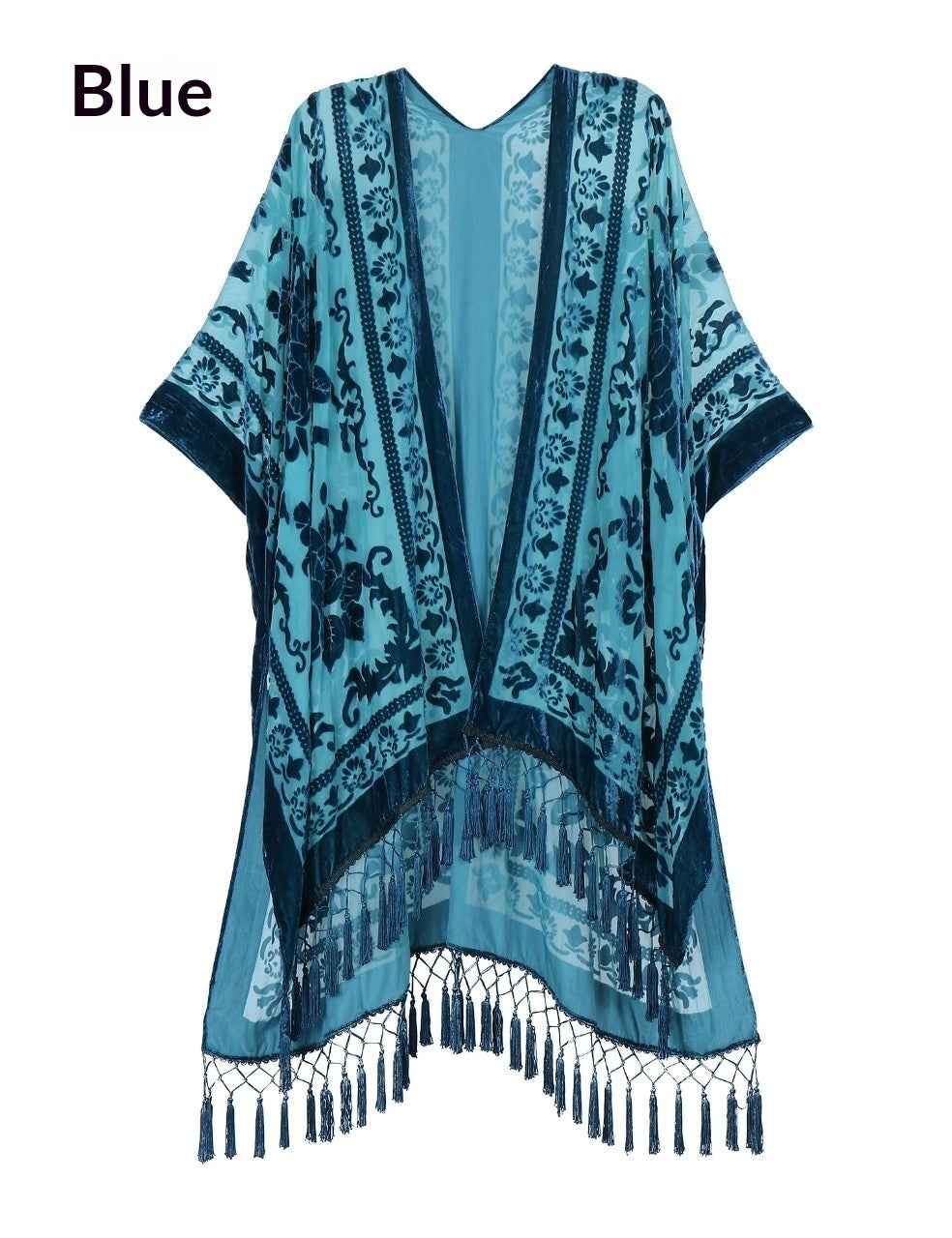 Bohemian Fringed Shawl – Handmade Long Wrap, 19 Colors
