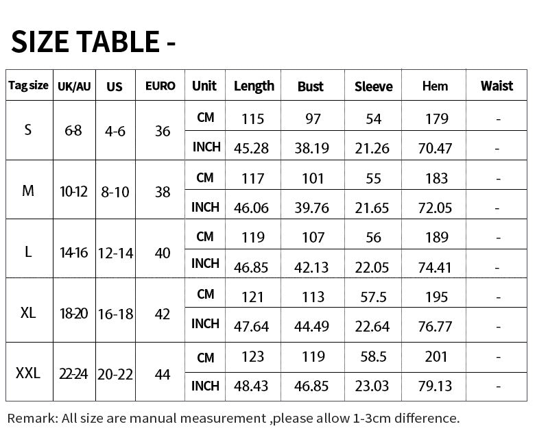 Women's Floral V-Neck Chiffon Maxi Dress - Size Chart