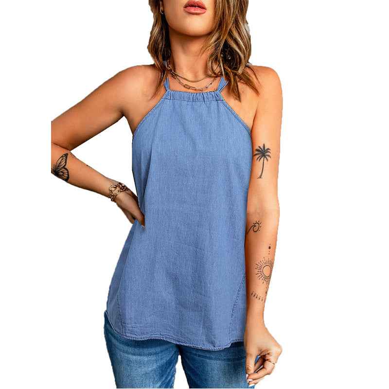 Womens Casual Strap Halter Vest
