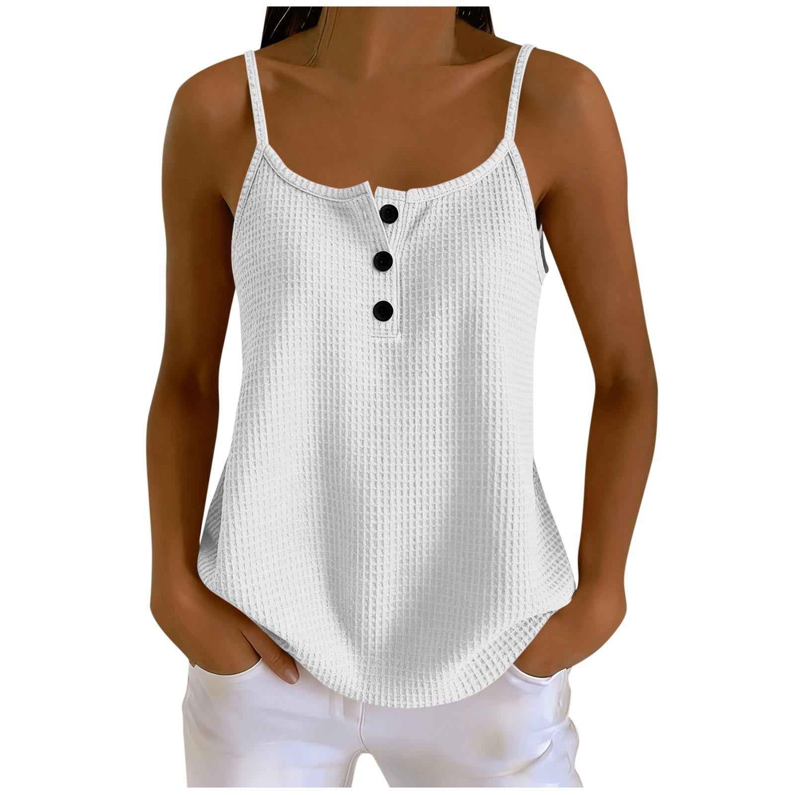 Waffle-Knit Strappy Camisole