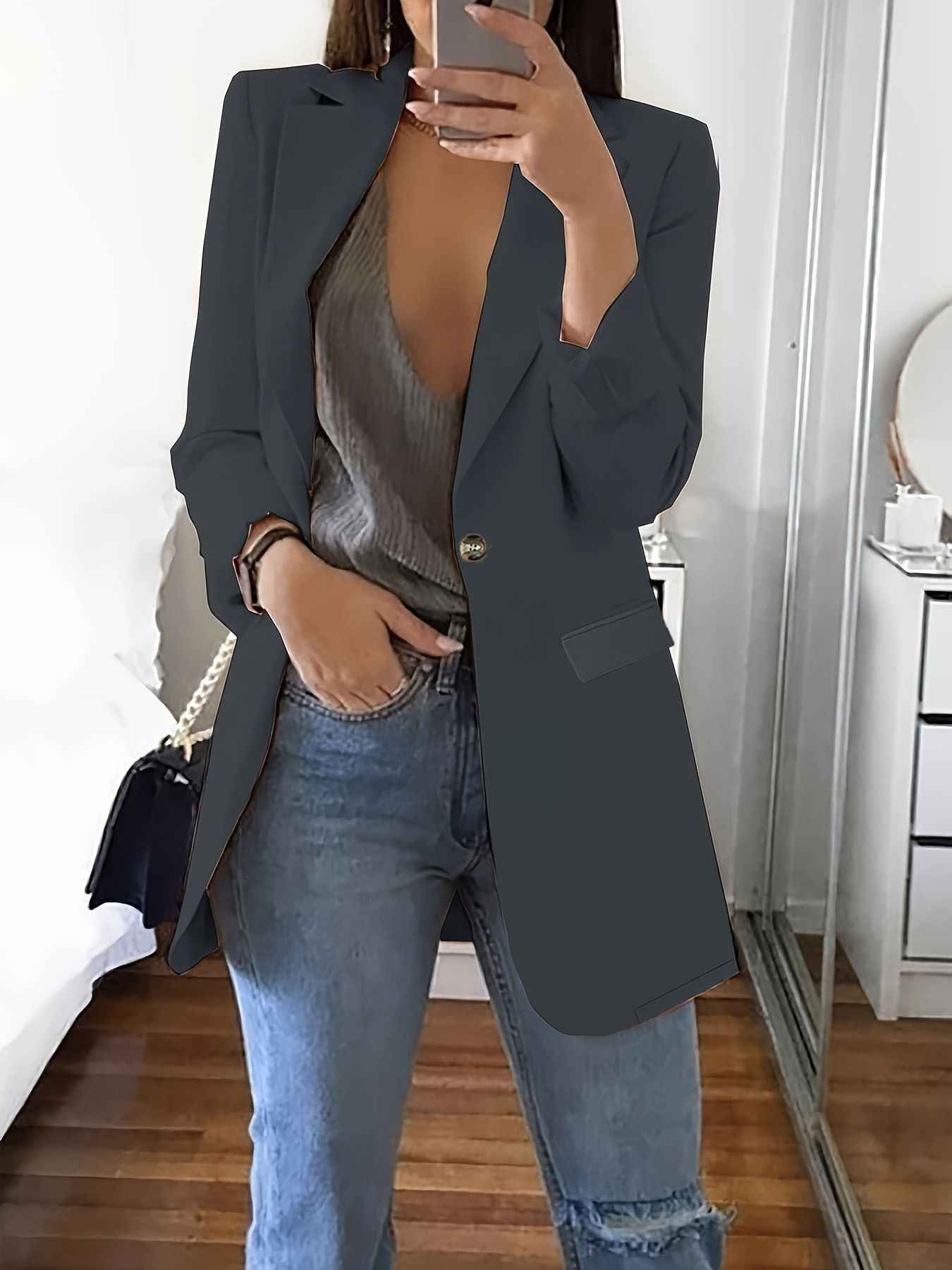 New Stylish Casual Slim-fit Lapel Blazer For Women